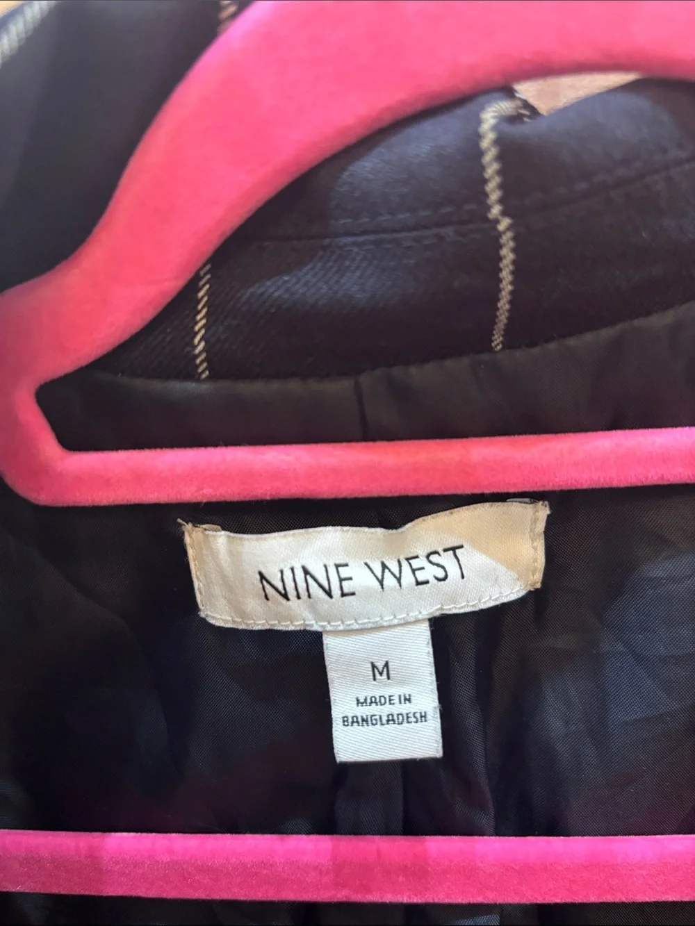 Nine West Navy Windowpane Blazer
